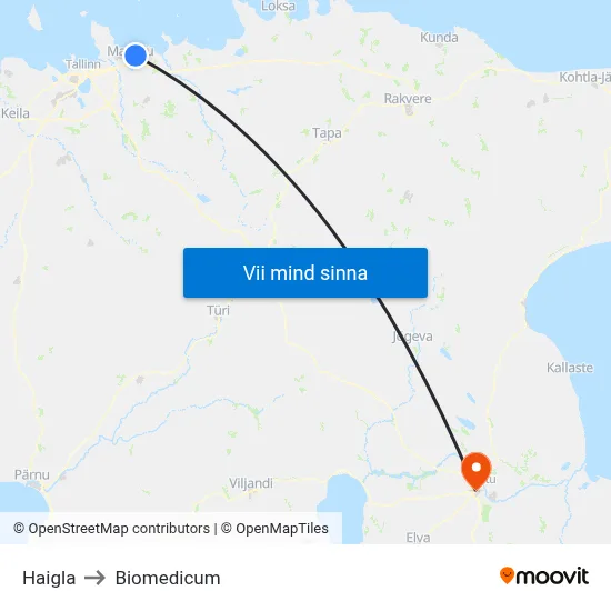 Haigla to Biomedicum map