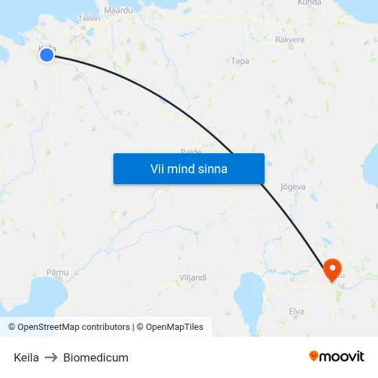 Keila to Biomedicum map
