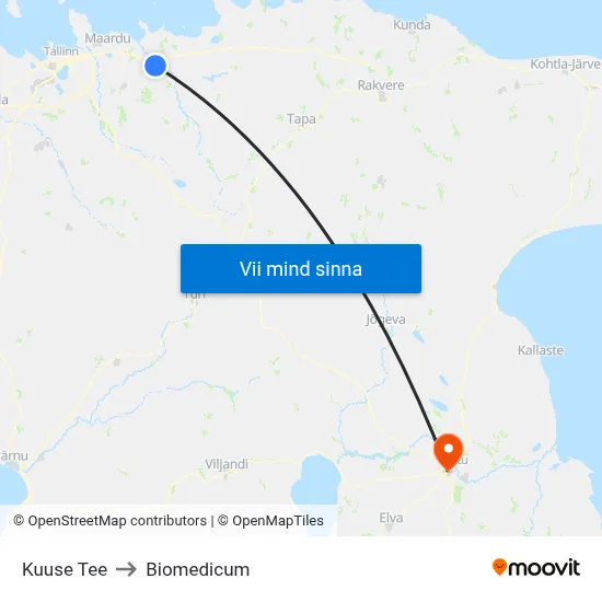 Kuuse Tee to Biomedicum map