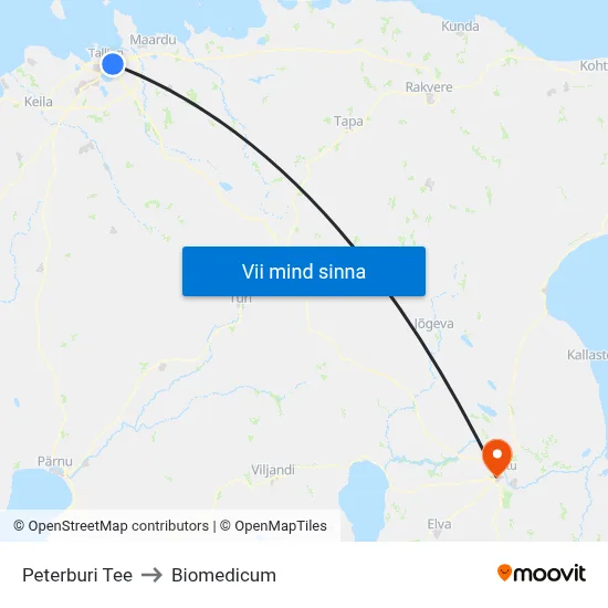 Peterburi Tee to Biomedicum map