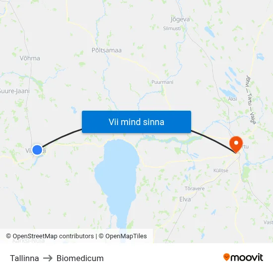 Tallinna to Biomedicum map
