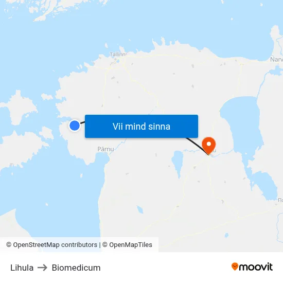 Lihula to Biomedicum map