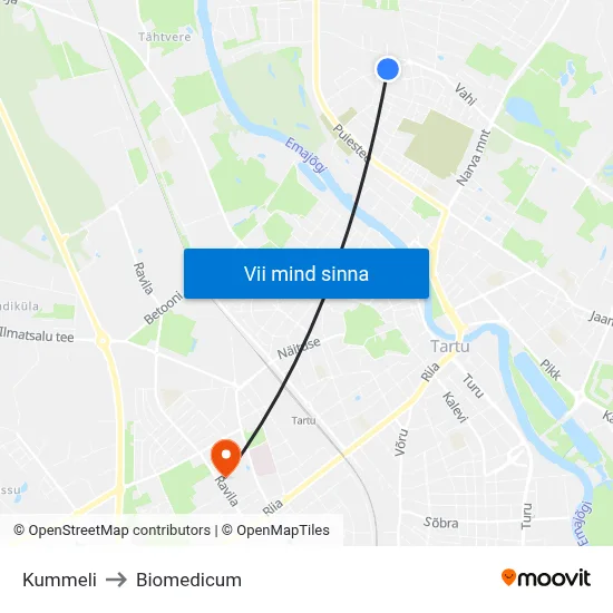 Kummeli to Biomedicum map