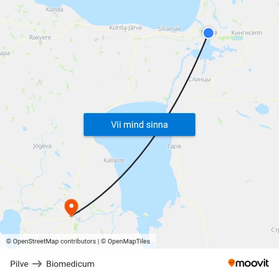 Pilve to Biomedicum map