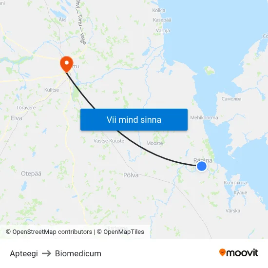 Apteegi to Biomedicum map