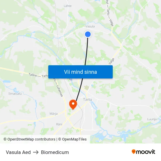 Vasula Aed to Biomedicum map