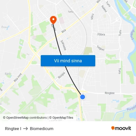 Ringtee I to Biomedicum map