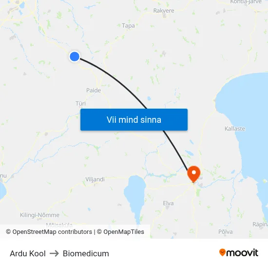 Ardu Kool to Biomedicum map