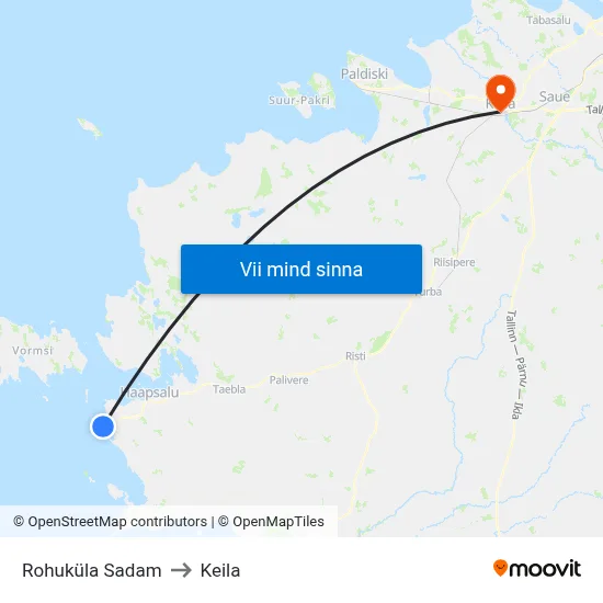 Rohuküla Sadam to Keila map