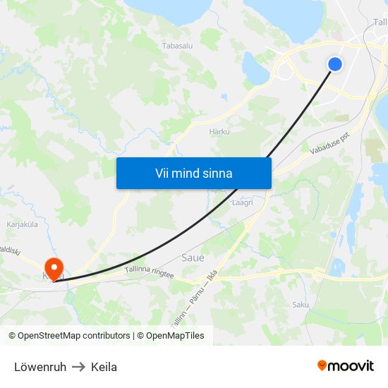 Löwenruh to Keila map