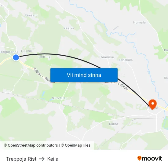 Treppoja Rist to Keila map