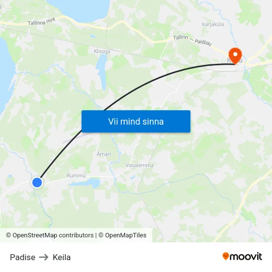 Padise to Keila map