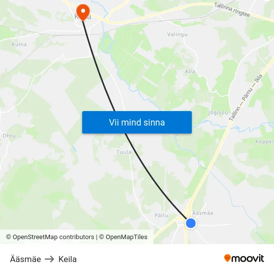 Ääsmäe to Keila map