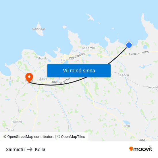 Salmistu to Keila map