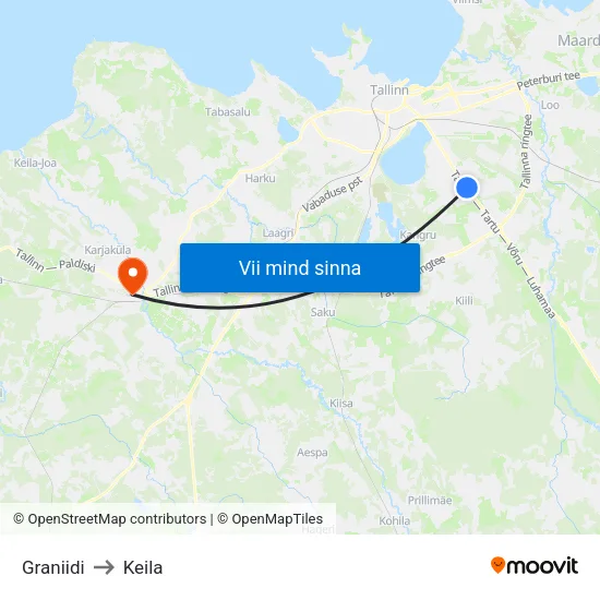 Graniidi to Keila map