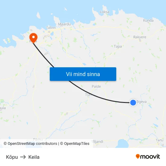 Kõpu to Keila map