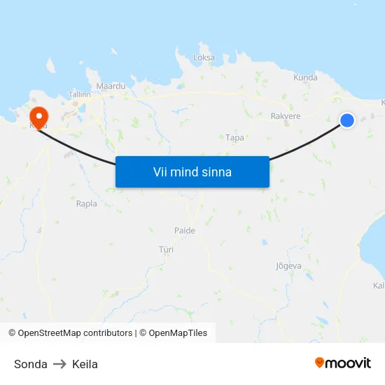 Sonda to Keila map