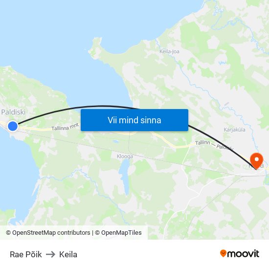 Rae Põik to Keila map