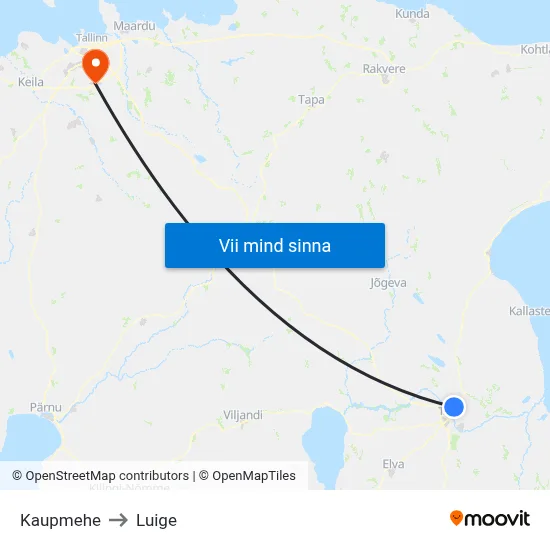 Kaupmehe to Luige map