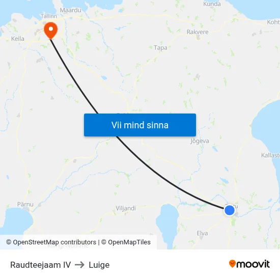 Raudteejaam IV to Luige map