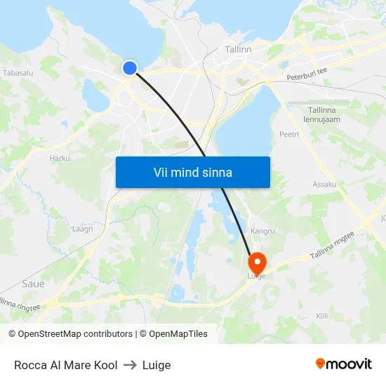 Rocca Al Mare Kool to Luige map