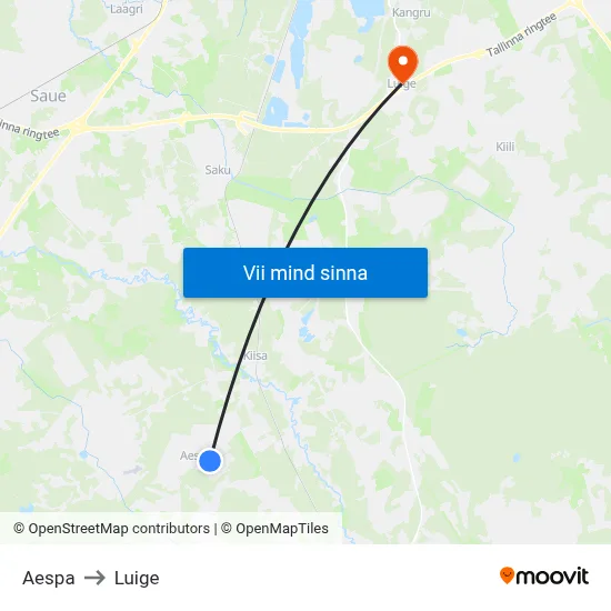 Aespa to Luige map