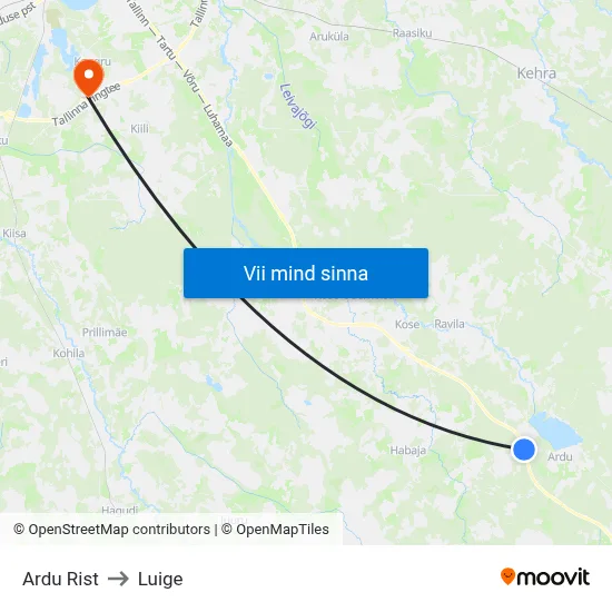 Ardu Rist to Luige map