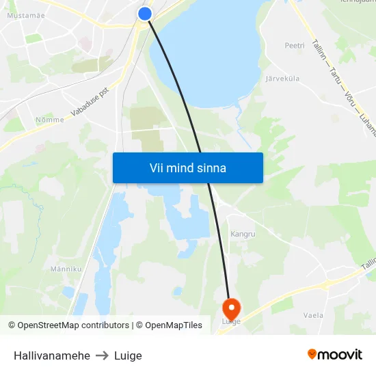 Hallivanamehe to Luige map