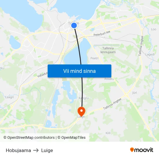 Hobujaama to Luige map