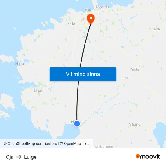 Oja to Luige map