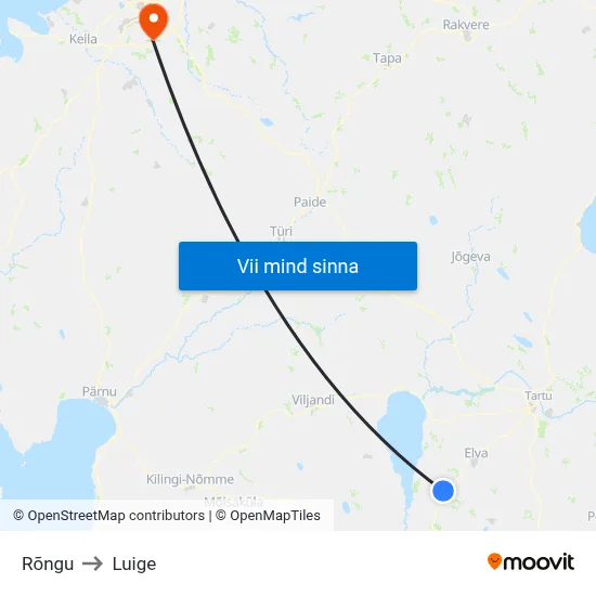 Rõngu to Luige map