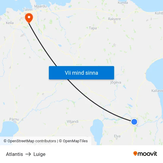 Atlantis to Luige map