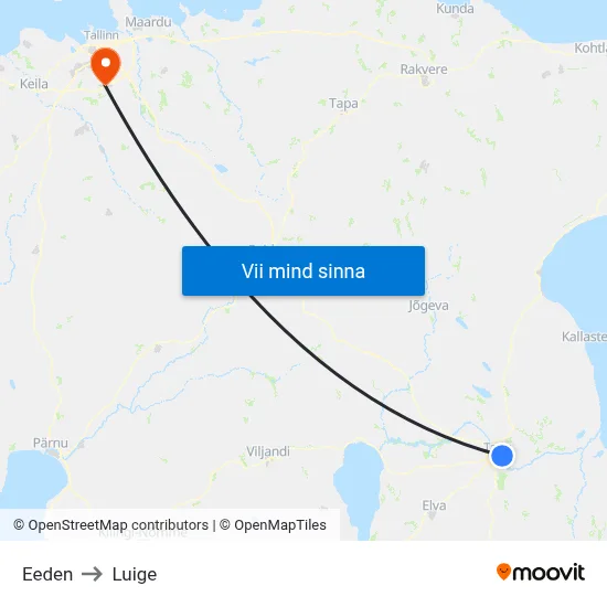 Eeden to Luige map
