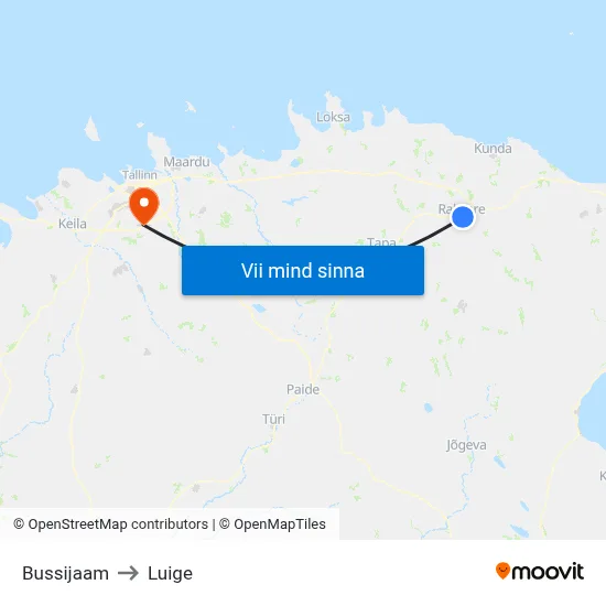 Bussijaam to Luige map