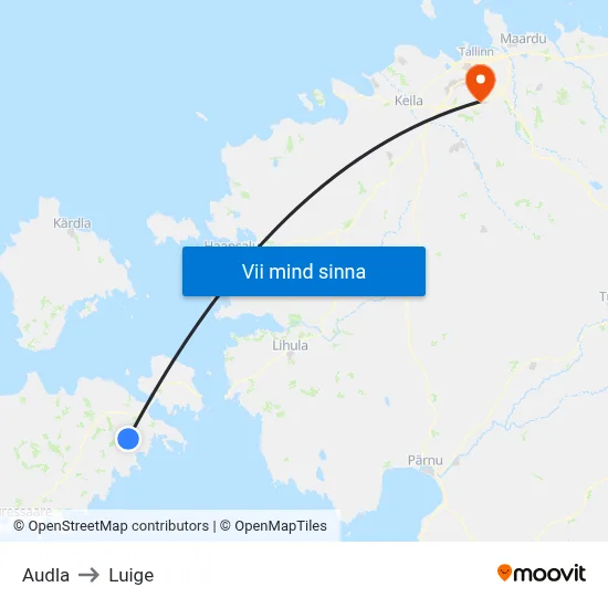 Audla to Luige map