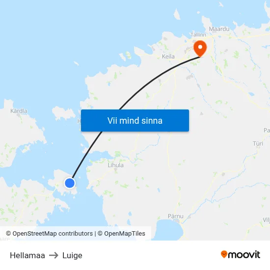 Hellamaa to Luige map