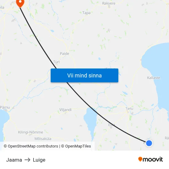 Jaama to Luige map