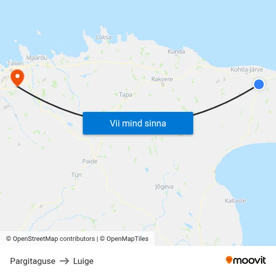 Pargitaguse to Luige map