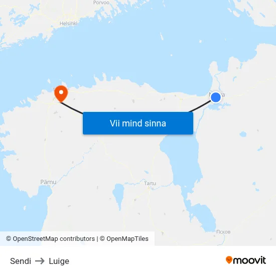 Sendi to Luige map
