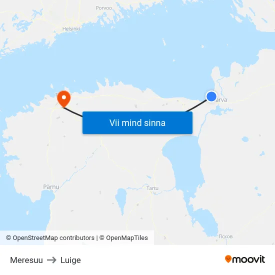 Meresuu to Luige map