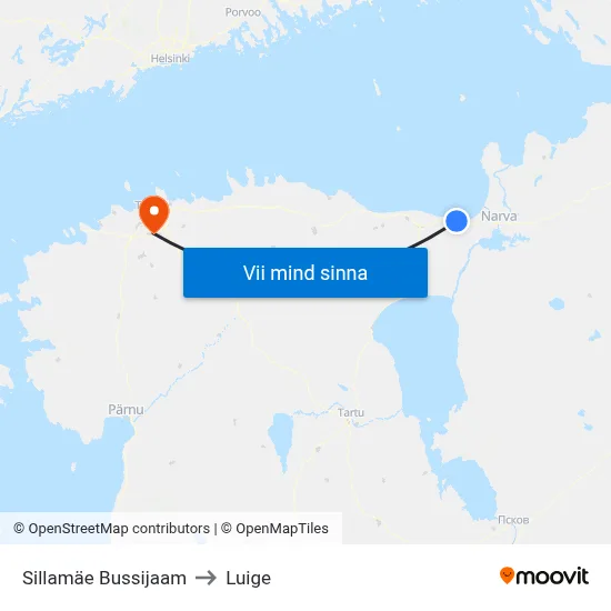 Sillamäe Bussijaam to Luige map