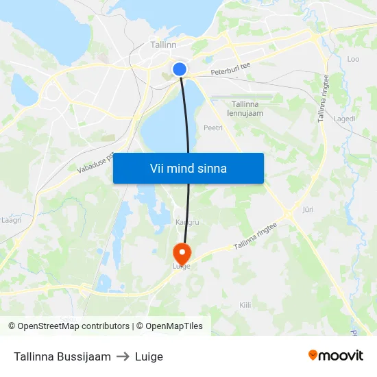 Tallinna Bussijaam to Luige map