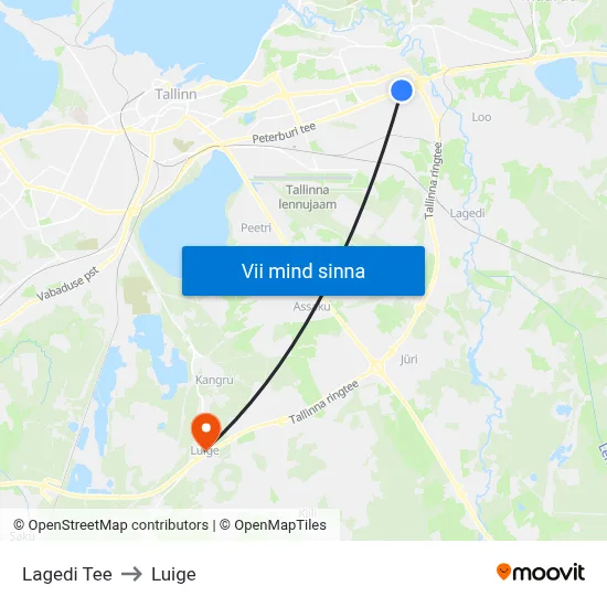 Lagedi Tee to Luige map