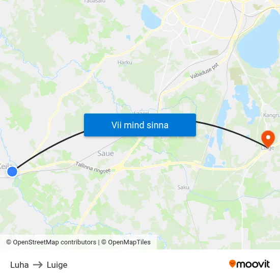 Luha to Luige map
