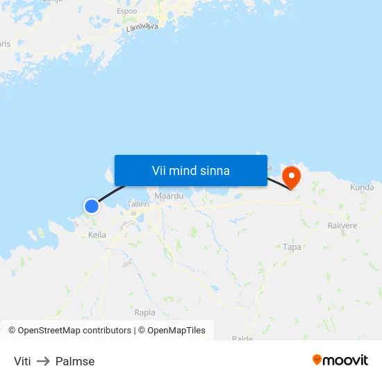 Viti to Palmse map