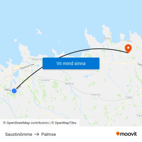 Saustinõmme to Palmse map