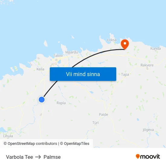 Varbola Tee to Palmse map