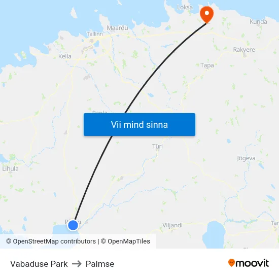 Vabaduse Park to Palmse map