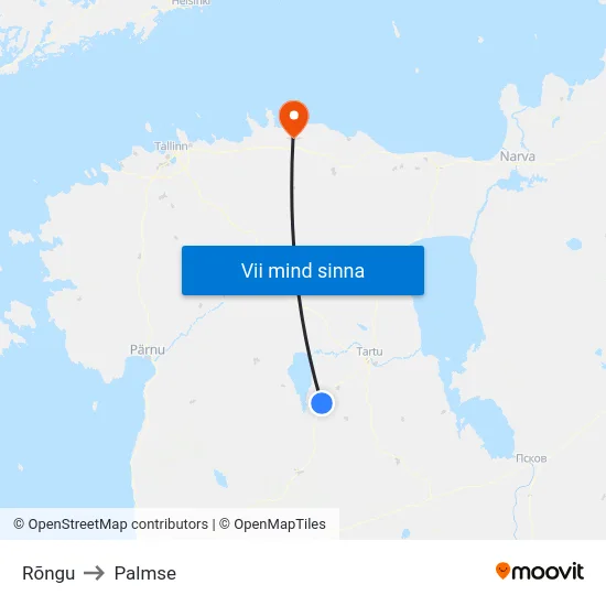 Rõngu to Palmse map