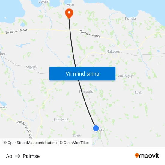 Ao to Palmse map